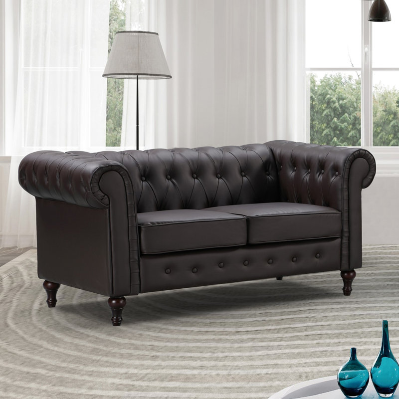 Marzano 2 Seater Faux Leather Sofa, Brown