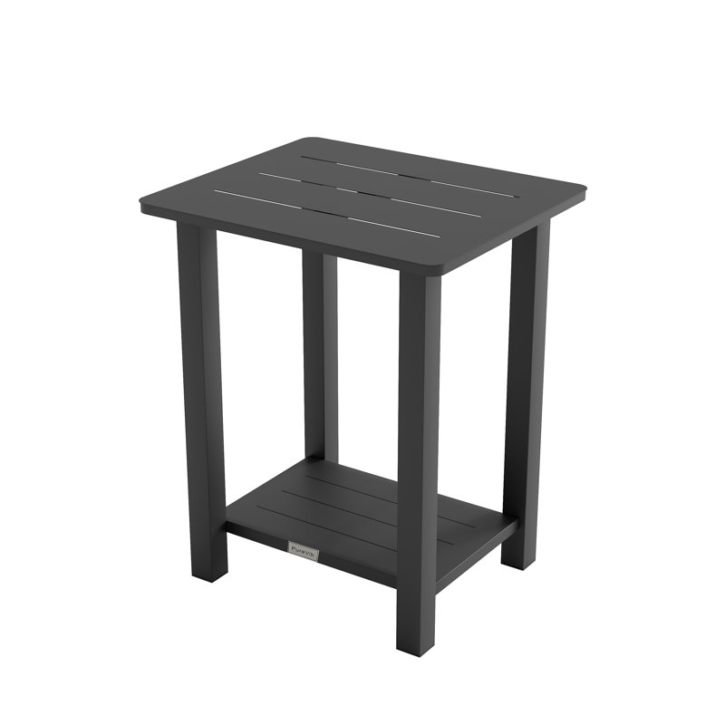 Outdoor Patio Silver Gray Side Table