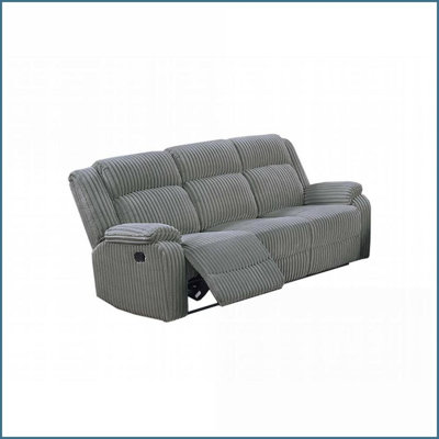 Canapé inclinable Motion en velours côtelé 83 po | Fumée | Accoudoirs coussinés | Mécanisme d'inclinaison en métal