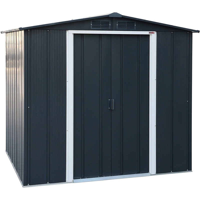 Salford Metal Garden Shed, Anthracite Grey, 6ft. x 6ft.