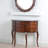 Walnut Finish Solid Wood Bowfront Console Table
