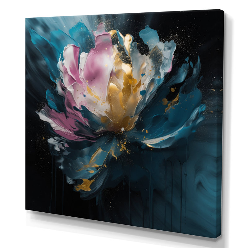 "Blue Pink Pe pivoines Artistry II", reproduction d'art sur toile, H 16 po x l 16 po x P 1 po, Toile tendue