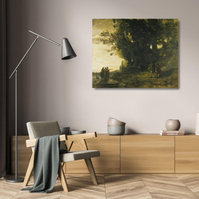 "Macbeth, Paysage" by  Jean-Baptiste-Camille Corot - Gallery Wrap Canvas Wall Art
