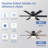 46/52"  Indoor Flush Mount Ceiling Fan 6-Blade with Lights and Remote Modern 3 Colors 6 Speeds Low Profile Reversible DC Motor-1449718601-1449718602