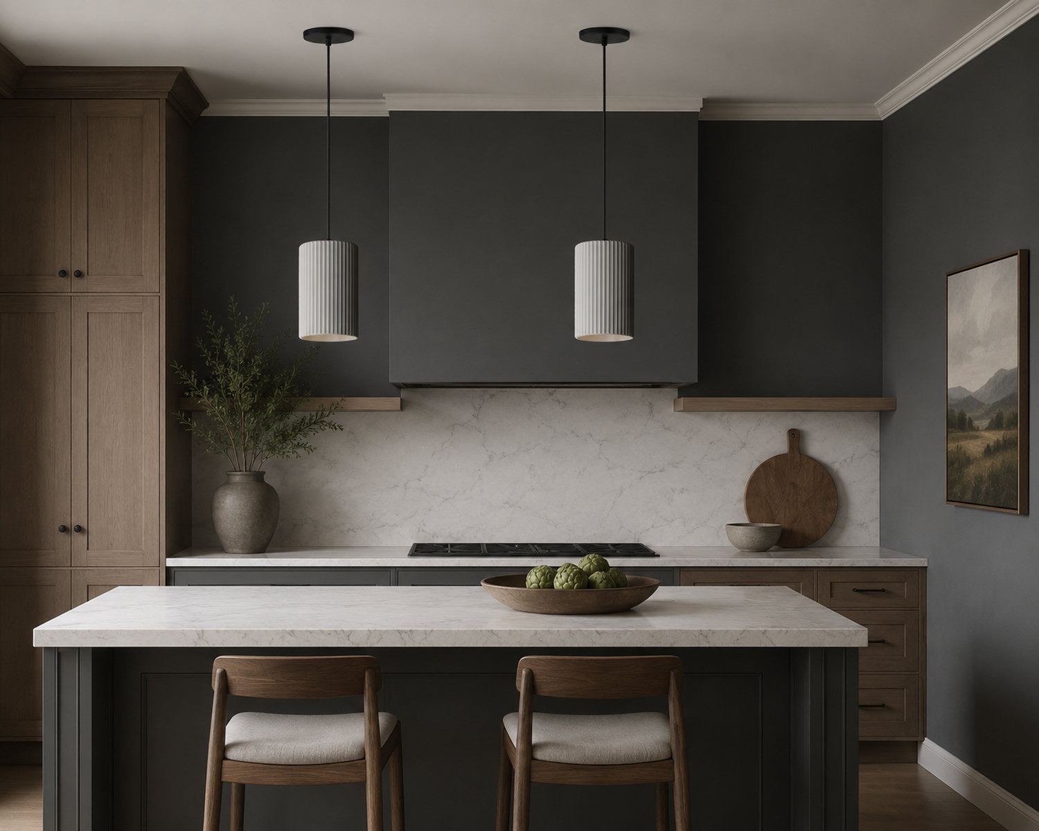 Calcott Dimmable Cylinder Single Light Pendant, Gray, Gray
