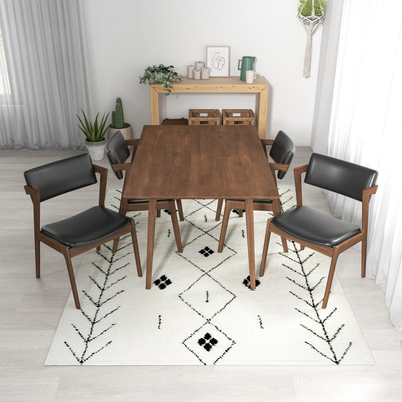 Kierica 4 - Person Solid Wood Top Four Leg Dining Set, 29.5"H x 47"L x 29.5"W