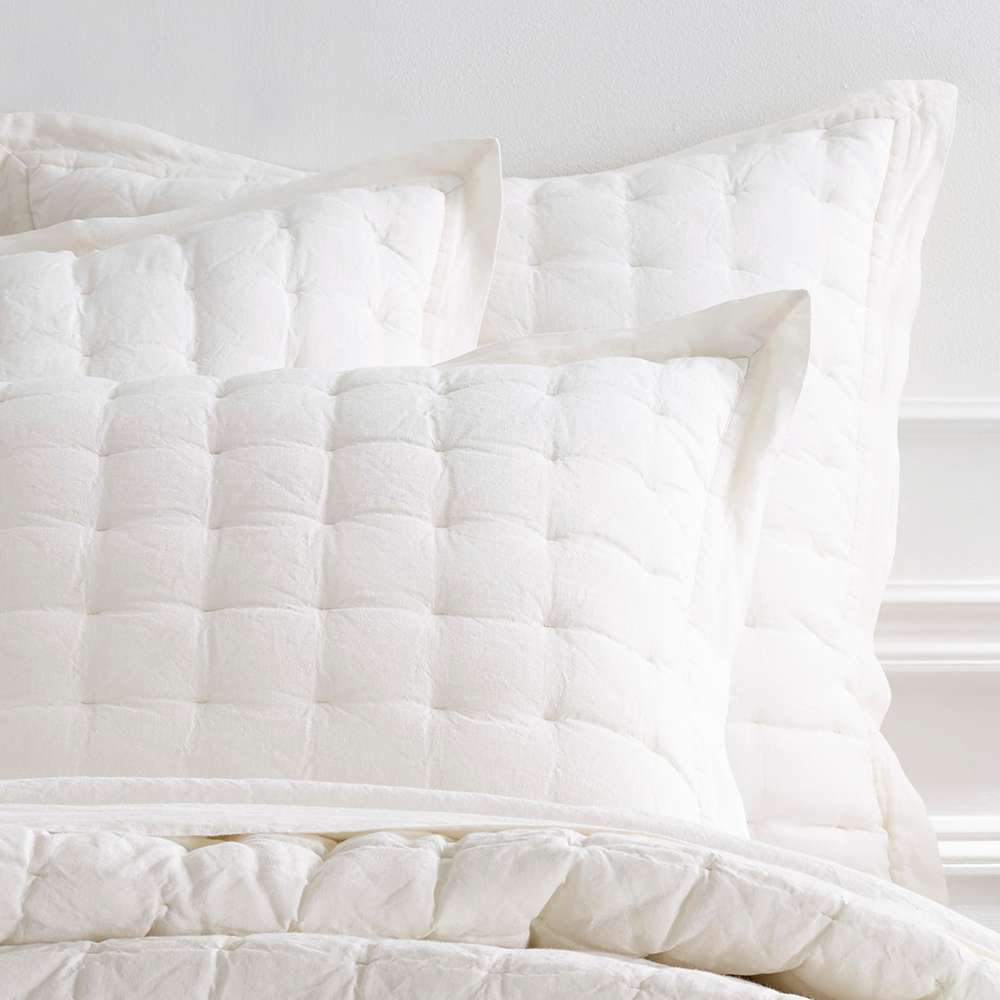 Lush Linen Shams, Standard, Ivory