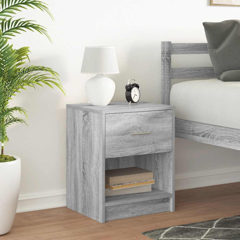 Bedside Cabinet With Drawer 40X34x50 Cm, Grey Sonoma, 2