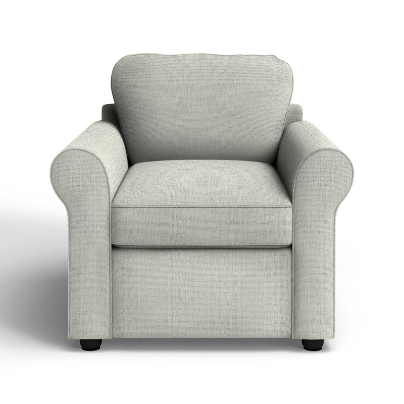 Warrington Upholstered Armchair, Drusky Snow Sustain® Basketweave