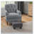 Ottoman Foot Rest Small Foot Stool with Linen Fabric Upholstery and Plastic Legs Cube Ottoman for Living Room-1832198169