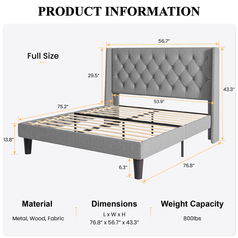 Latitude Run® Upholstered Bed & Reviews | Wayfair