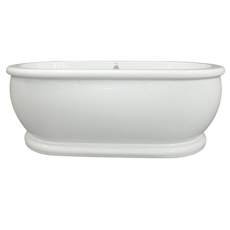 Domingo 66'' L Freestanding Soaking Bathtub, Polished Nickel