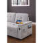 Canapé-lit modulaire réversible de 84 po en tissu tissé avec méridienne de rangement, bras de rangement, porte-gobelet, ports de chargement, poches latérales et siège à ressorts ensachés
