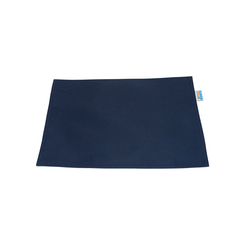 Navy and White Striped Reversible Outdoor Fabric Placemats, Set of 6