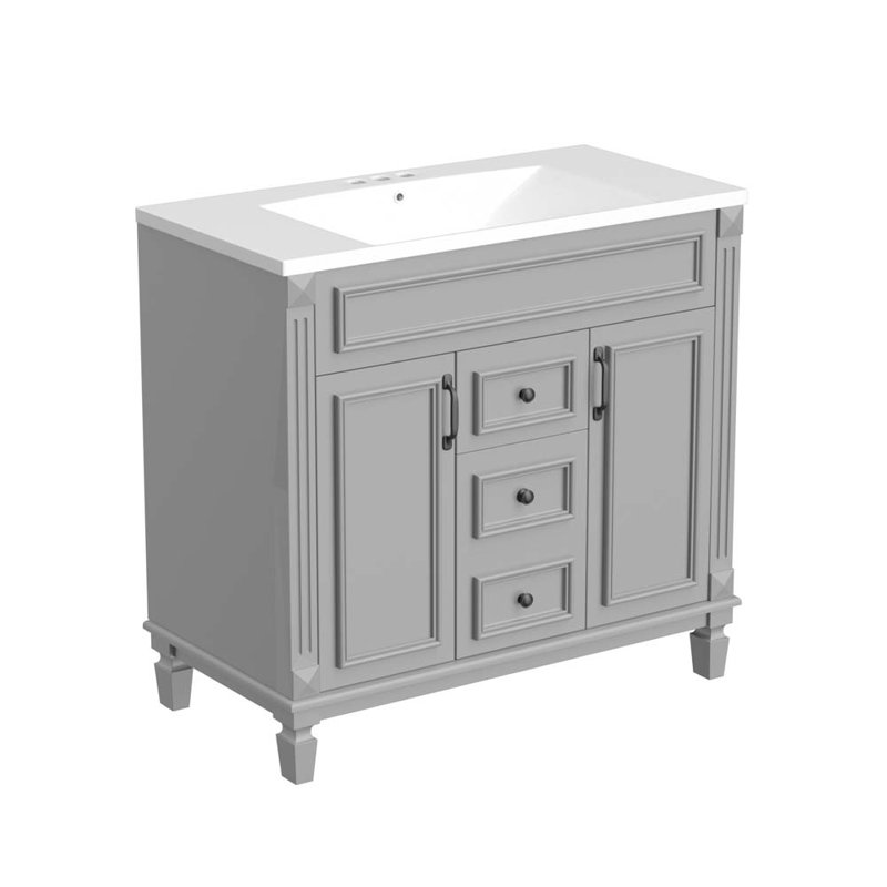 Meuble-lavabo simple avec plateau Clasina 35,9, Gris
