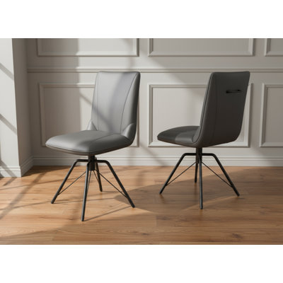50cm H Leather Upholstered Full Back Side Chair
