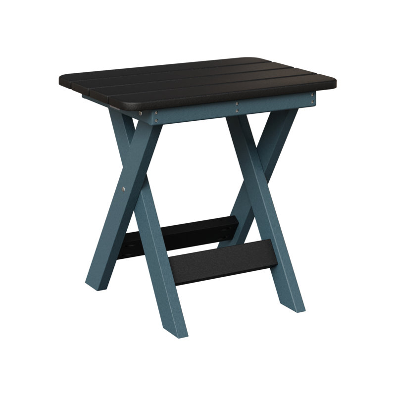 Berlin Gardens Folding End Table, Black, Slate