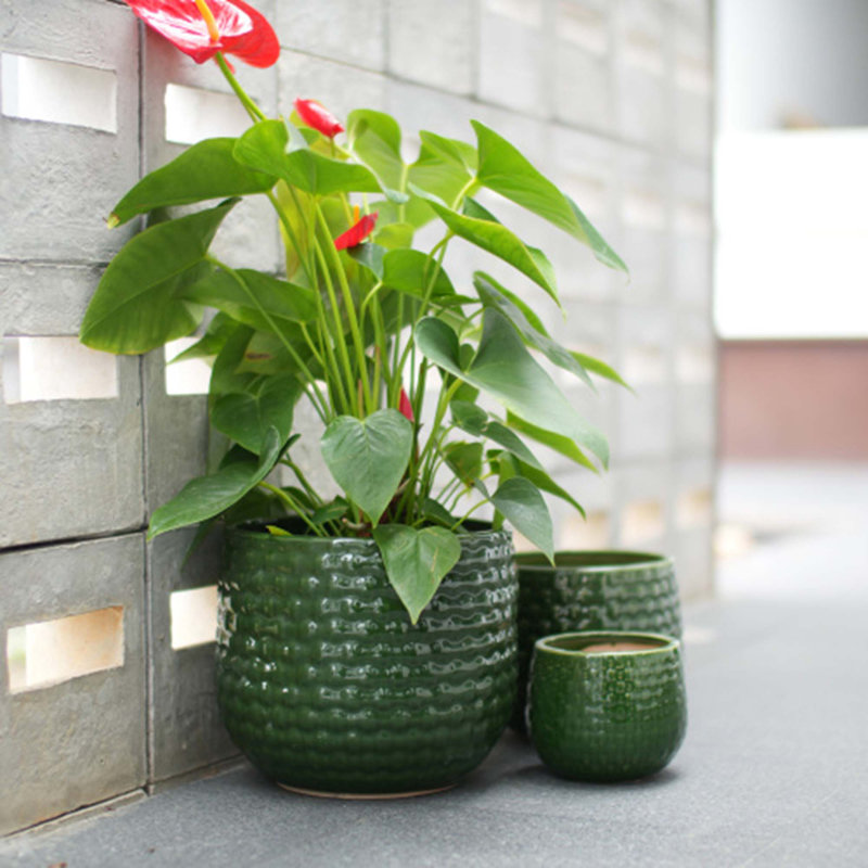 3 Pieces Of Modern Ceramic Flowerpot With Drainage, All - Weather For Patio, Garden, Windowsills, Made 3, Planters Built In Frost Windowsills