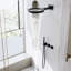 Pomme de douche à double fonction en forme d'anneau avec système de douche à pluie et cascade avec douche à main, commande de température à double volant et inverseur-125123930