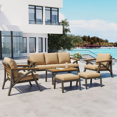 Ensemble de conversation pour patio avec coussins 7 personnes All-Weather