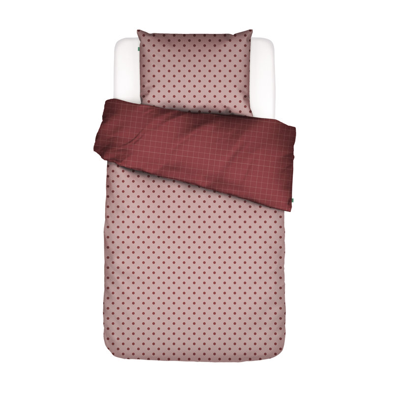Dots Duvet Cover Set with Pillowcases Included, 135 x 200cm Duvet Cover + 1 Pillowcase, Red