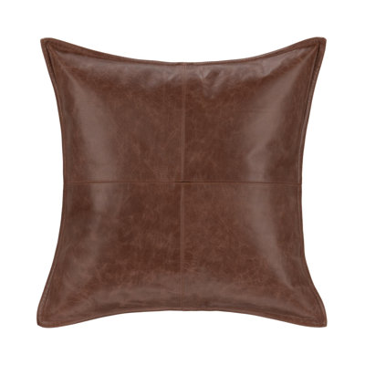Cutler Genuine Leather Throw Pillow