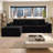 Cloud Sectional Couch With L-Shape Chaise,Modern Modular Sofa With Deep Seat, Upholstered Couches For Living Room Bedroom,No Assembly Required, Black-325001120