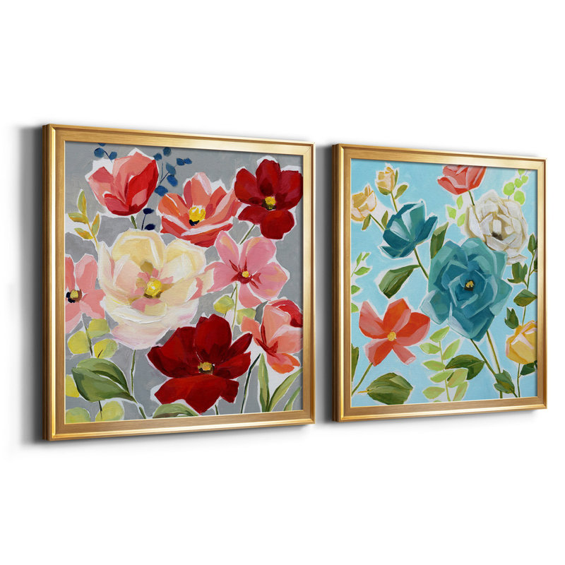 «Modern Garden I», reproduction de photo sur toile 2 pièces, Or, H 17,5 po x l 35 po x P 1,5 po