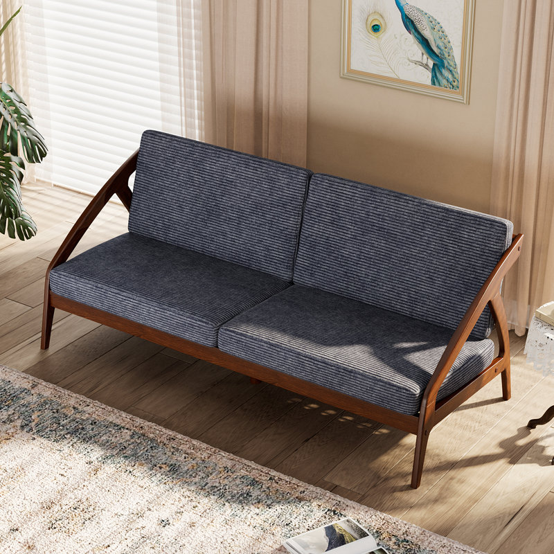 186.4Cm Corduroy Standard Sofa, Grey