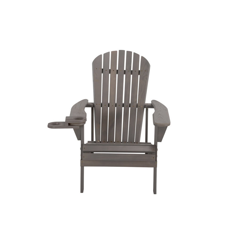 Artiana Pine Outdoor Adirondack Chair, Dark Gray