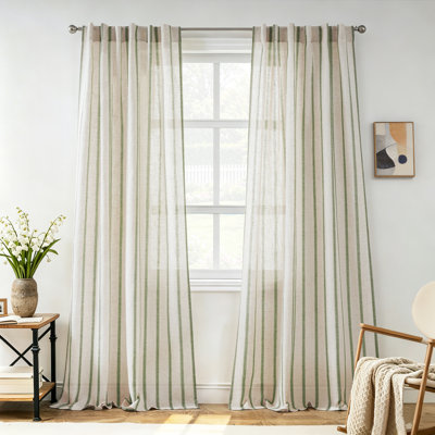 Rideaux semi-transparents avec passe-tringle Farmhouse