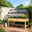 60 x 120cm Raised Garden Bed with Wooden Base, Elevated Planter for Vegetables and Flowers, Natural Wood Finish