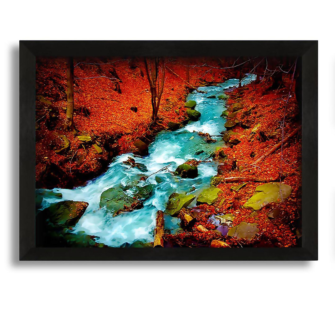 Gerahmtes Leinwandbild Red Autumn Stream