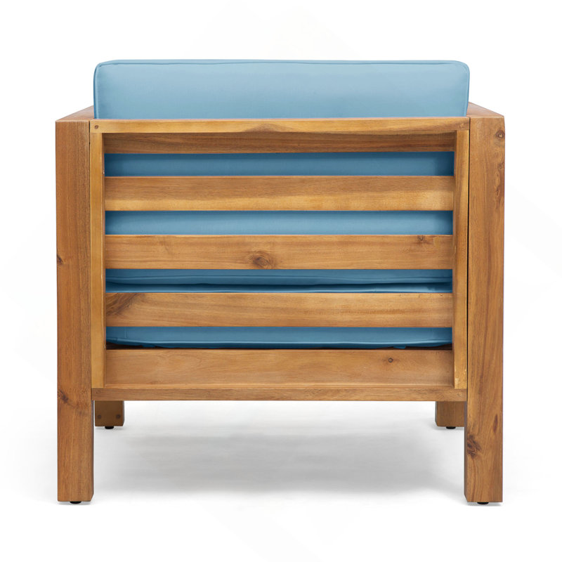 Fauteuil club Oana, Bleu, Brun