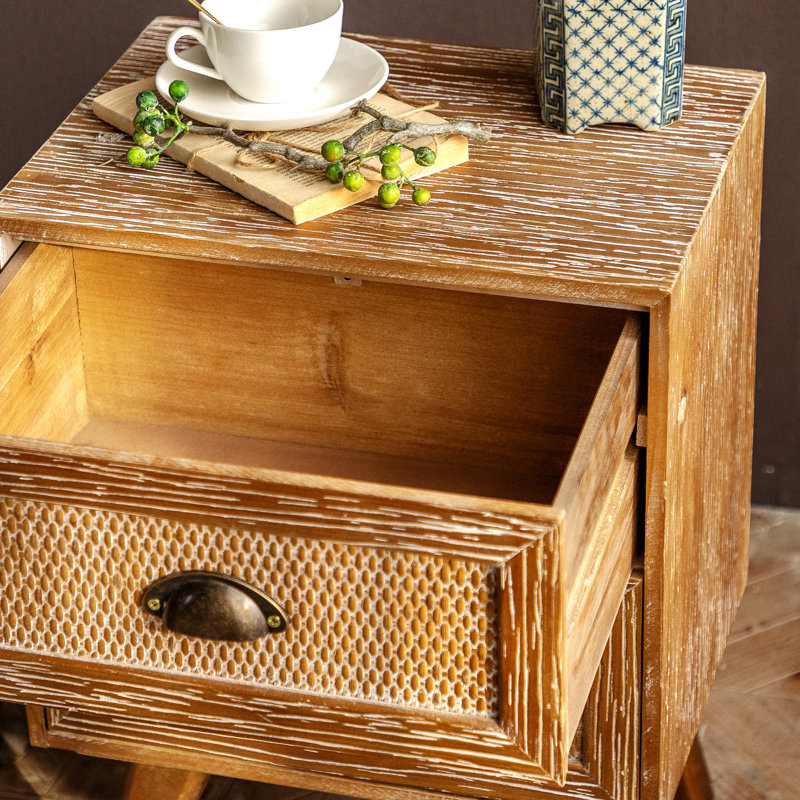 Table de chevet avec 2 tiroirs de rangement faciles à installer