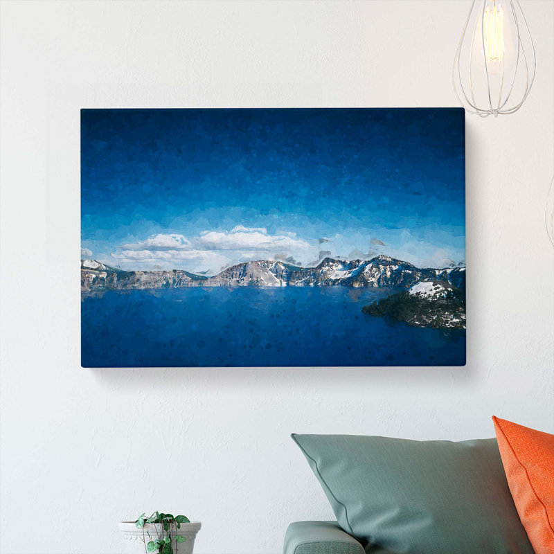 Crater Lake In Oregon In Abstract - Wrapped Canvas Print, 40cm H x 60cm W x 3cm D