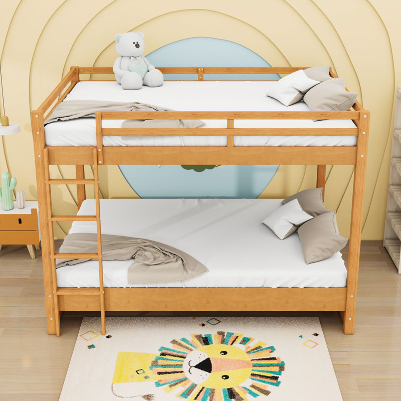 Grand lit superposé en bois avec échelle, Bois