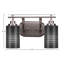 Barre d'éclairage de salle de bain 2 lumières Roderik avec verre matriciel de 4 po-1771663184-1771663182