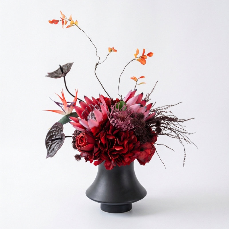 Arrangement organique moderne dans un pot