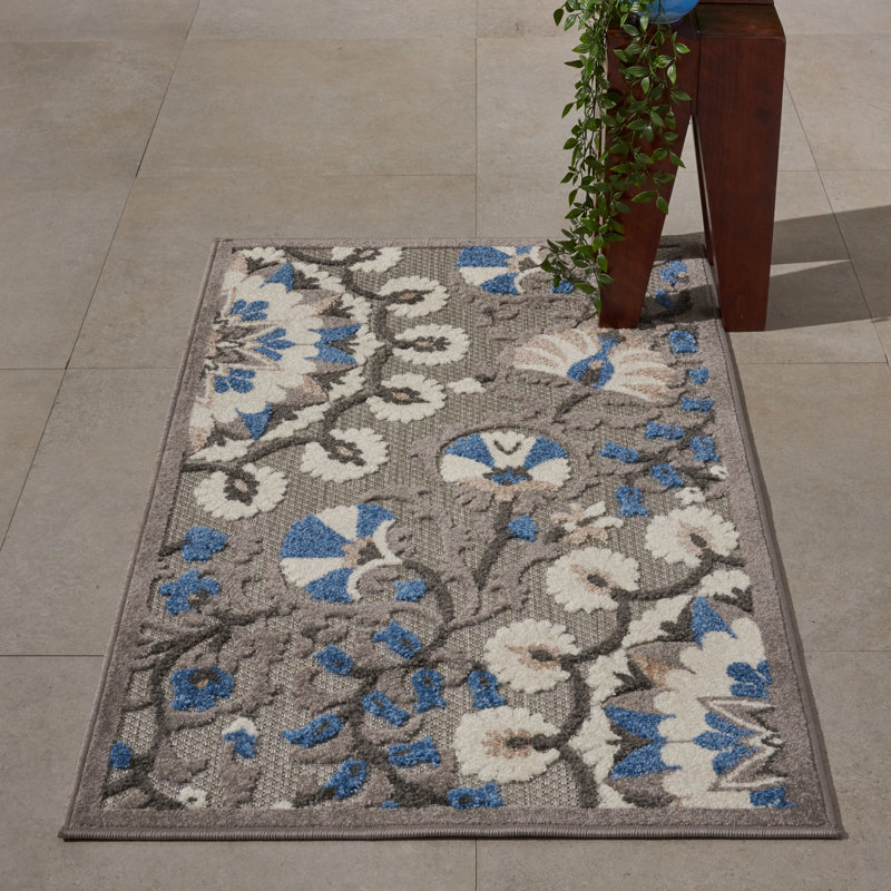 Caragh Floral Indoor / Outdoor Rug, Rectangle 3'6" x 5'6"