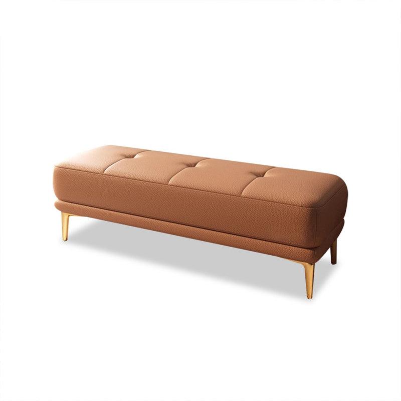 Banc rembourré orange, H 16,93 po x l 47,24 po x P 15,75 po