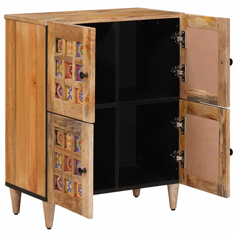  Sideboard With Storage With Door Solid Mango Wood Modern Dining Room