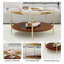 Table basse ronde moderne à double couche avec plateau en verre trempé et tablette en bois Modern Gold - diamètre de 32,3 pouces