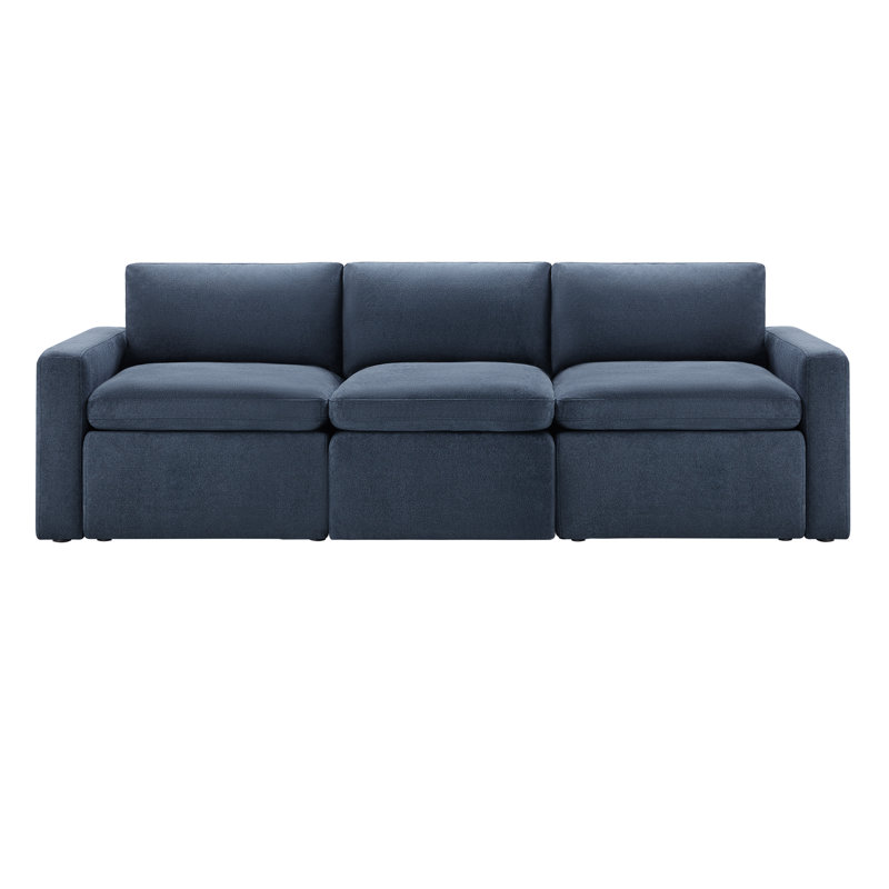 Canapé modulaire rembourré 2 pièces 74 "Lana, H 34 po x l 104,3 po x P 34,6 po, Élite indigo