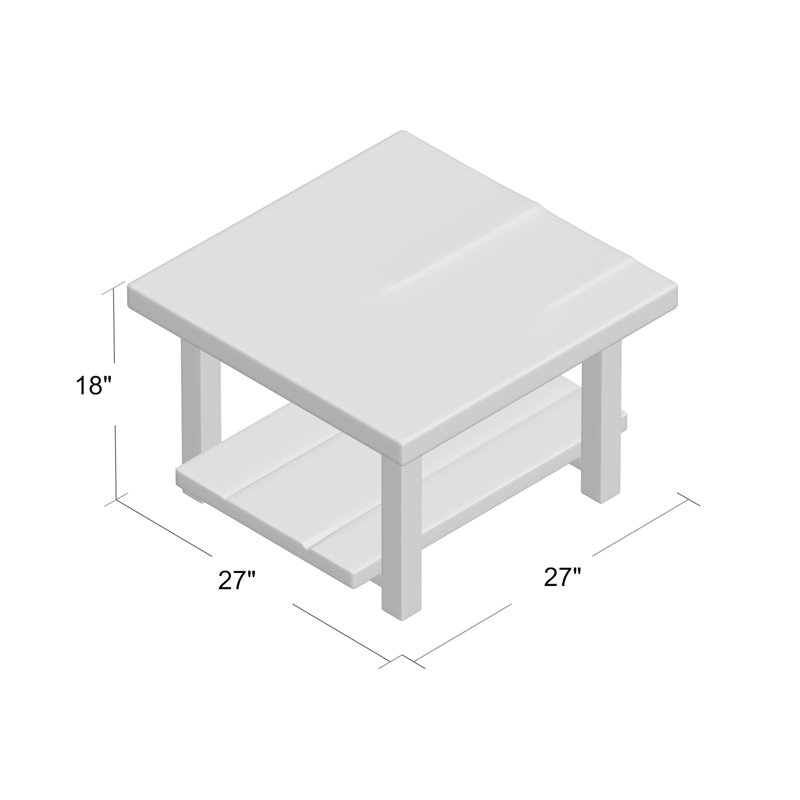 Four Leg Coffee Table with Storage, Natural