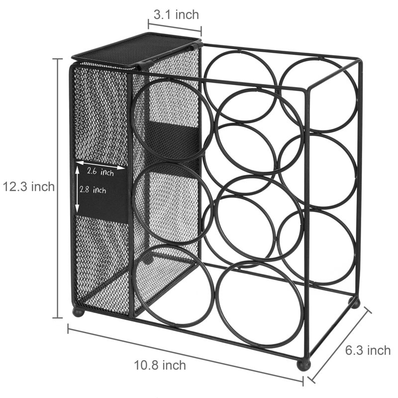 6 Wine Bottle Rack in Black