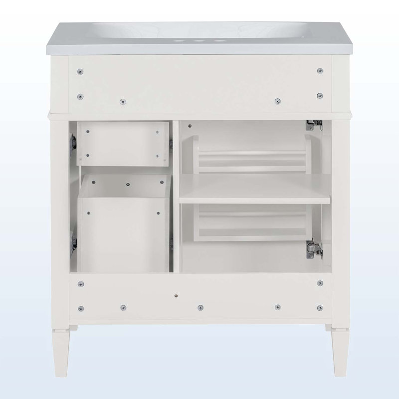 Rangement pour salle de bain Diajah, Blanc