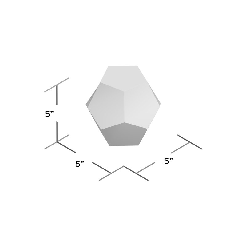 Dodécaèdre décoratif en cristal, H 5 po x l 5 po x P 5 po