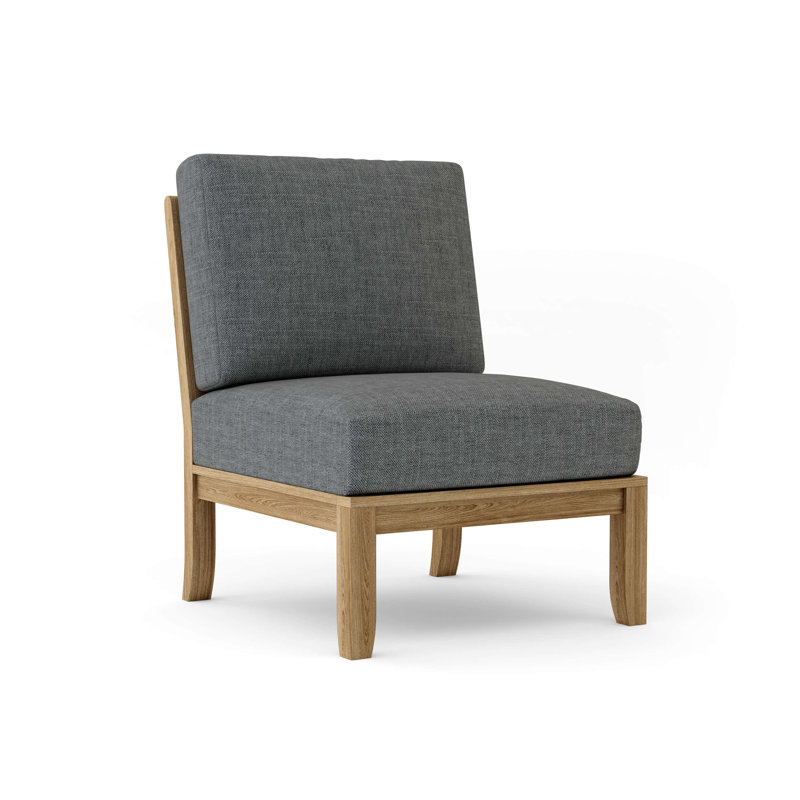 Outdoor Teak Lounge Chair, Cast Charcoal