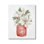 Joyeux Noël, poinsettia blanc, bouquet de baies de houx, giclée noire encadrée, art texturé par lettres et lignes
